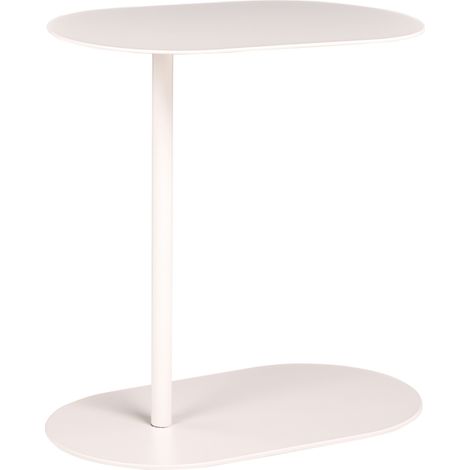 Mesita auxiliar de metal 48 x 49 cm estilo minimalista blanco crema Mille (1/5)