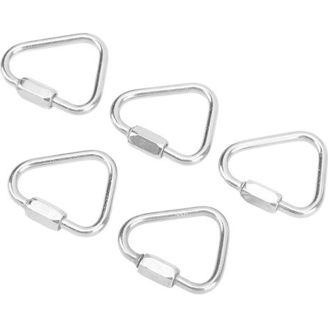 5 pièces mousqueton triangle verrouillage acier inoxydable portable facile à transporter pour camping randonnée diamètre 3,5 mm