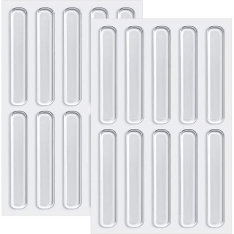 20 ammortizzatori in silicone trasparente, 6,3 cm, forte adesivo, antigraffio, per mobili e porte (1/5)