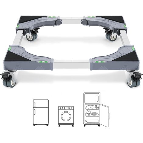 Support Machine à Laver 4 roulettes Verrouillables, Charge 200KG Socle Machine a Laver, Largeur Réglable de 40-62cm Support Électroménager pour Machine A Laver,Sèche-Linge,Réfrigérateur (1/5)