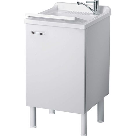Weiss Waschbecken mit Schrank 50x45 cm mod. Eco