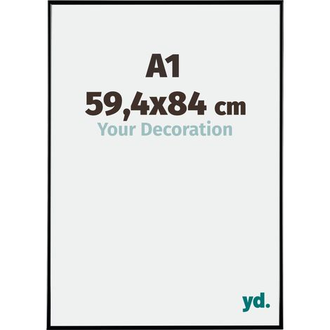 Your Decoration - A1 59.4x84 cm - Cadre Photo en Plastique Avec Verre acrylique - Anti-Reflet - Excellente Qualité - Noir Très Brillant - Cadre Decoration Murale - Evry.