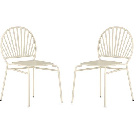 Sedia da giardino impilabili in Metallo Beige - Lotto di 2 - CEDEIRA di MYLIA (1/5)