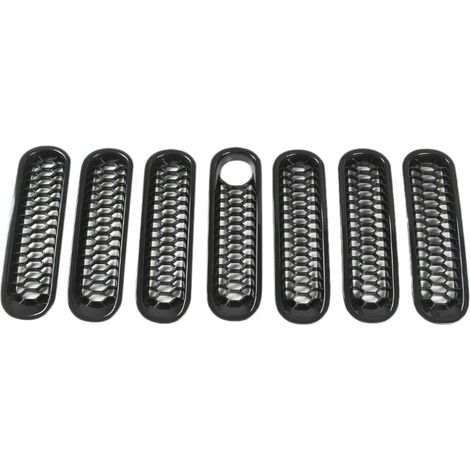 Geeignet für Frontgrill-Gittersätze, wabenförmiges, aufsteckbares Grillschutzgitter mit Verriegelungslöchern, geeignet für JK-Modelle.
