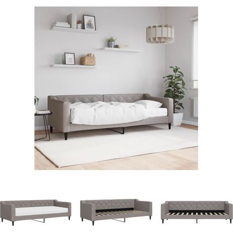 The Living Store Tagesbett mit Matratze Taupe 80x200 cm Stoff - Betten & Bettgestelle (1/5)