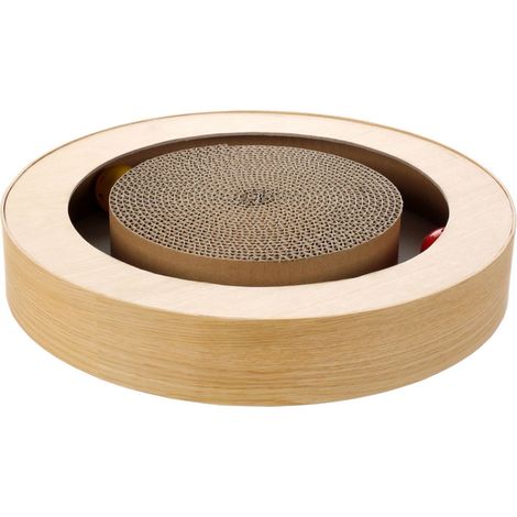 Griffoir jouet avec 2 balles, ø 35 x 5.5 cm, pour chat - animallparadise (1/4)