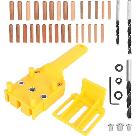 Ensemble de 41 pièces pour le travail du bois : poinçon, gabarit de perçage pour trous de poche en ABS, forets et outil de perforation. (1/5)