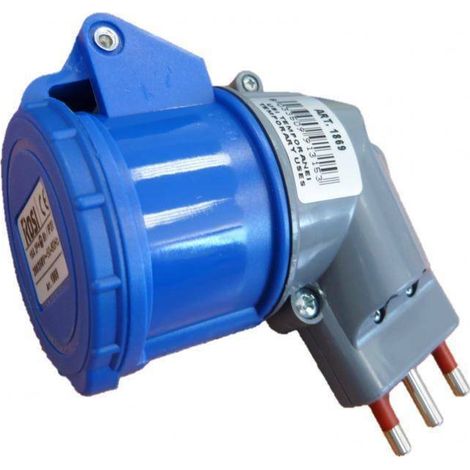 Adattatore da spina 16A a presa industriale 230V 2P+T, IP20 - Rosi 1869