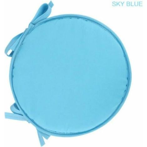 30cm Coussin de Chaise Rond Simple et Confortable avec Liens en Tissu de Couleur Unie pour la Décoration de la Maison (1/4)