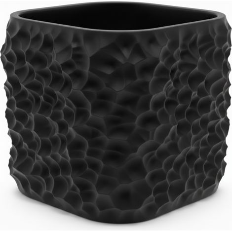 Pot décoratif noir pour plantes, structure organique (1/3)