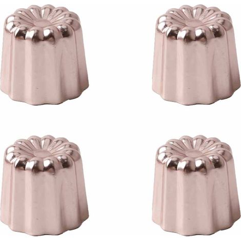 4PCS-Moules à canelés en alliage d'aluminium, moules à chocolat, moules à gelée et à pudding, moules à savon en forme de fleur, ustensiles de pâtisserie, outils et accessoires de cuisine (1/5)