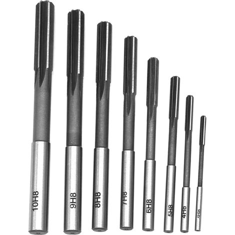 AIDUCHO Lot de 8 alésoirs HSS H8 à tige droite pour fraiseuse 3/4/5/6/7/8/9/10 mm (1/5)