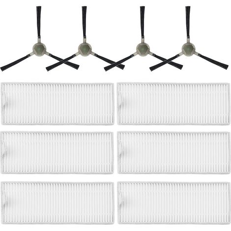 Accessoires pièce de rechange pour Lefant M210 M210S M210B M210P M213 M213S, pour OKP Life K2 K3 K3A K4 K5 aspirateur, 6 filtres HEPA, 4 brosses latérales (1/5)