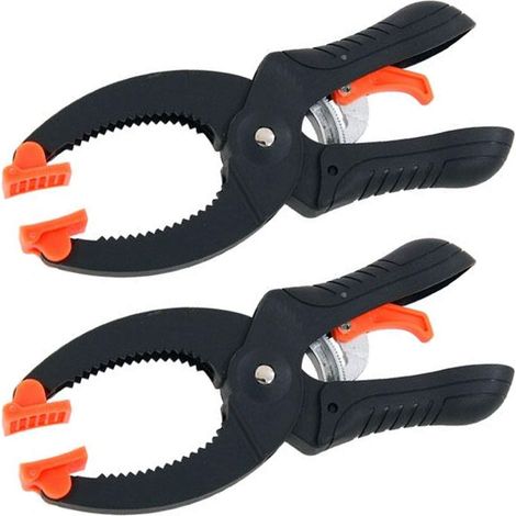 Neilsen 2pc Quick Grip Ratchet Spring Clamp Wood Work Carpentry Jaw Opening 75mm (1/2)