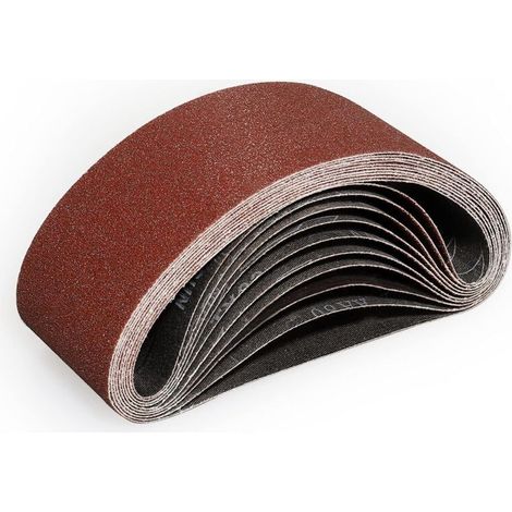 Bandes Abrasifs 75x457 mm-10 Pièces de 80 Grain Bande Ponceuse pour Ponçage et Polissage avec Ponceuse à Bande (1/5)