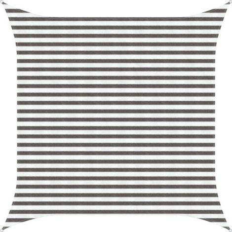 Voile d'ombrage gris clair et blanche, 3,6 x 3,6 mètres, en PEHD (1/5)
