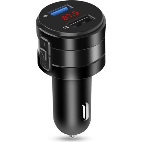 USB C Bluetooth Car FM Transmitter with Bluetooth 5.0, Bluetooth Car Adapter Support Hands-Free Calling, Siri Google Assistant, USB Flash Drive (1/3)