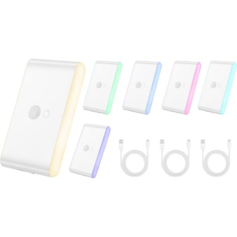 RGB-Sensorlampe, magnetisches LED-Nachtlicht mit Bewegungsmelder, intelligenter Ladefunktion, Infrarot, Farbe, Nachttischlampe (1/5)
