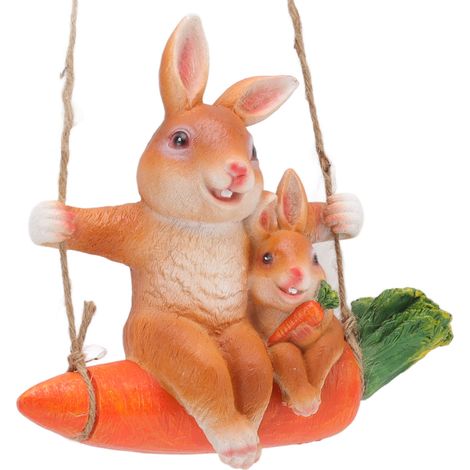 Balancelle Lapin Carotte Résine Moderne Décoration Jardin Délicate Cadeau Maison (1/5)