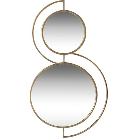 Miroir double ronds en métal 81,5x46,5x2cm (1/2)