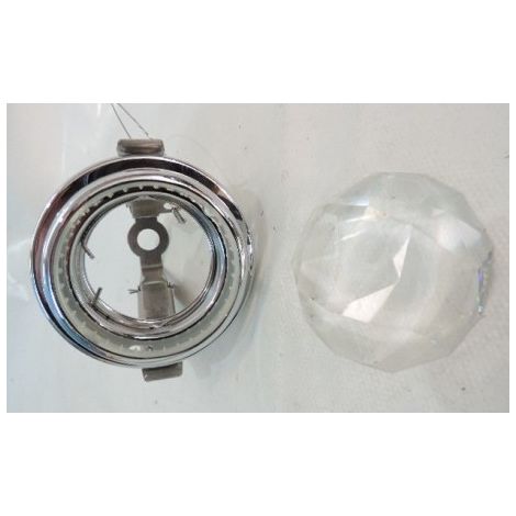 Encastré architectural chrome Ø 80mm diffuseur cristal halogène 35W GU5.3 sans transfo 12V IP20 VAILA SWAROVSKI A.8992NR040100