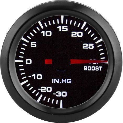 Jauge de Suralimentation Turbo, Compteur de Suralimentation 2in 12V Turbo -30-30PSI Plage de Mesure Manomètre Lumière Blanche Universelle. (1/4)
