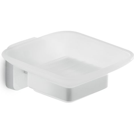Porte savon gedy Tonga blanc mat acier inox 10 cm (1/3)