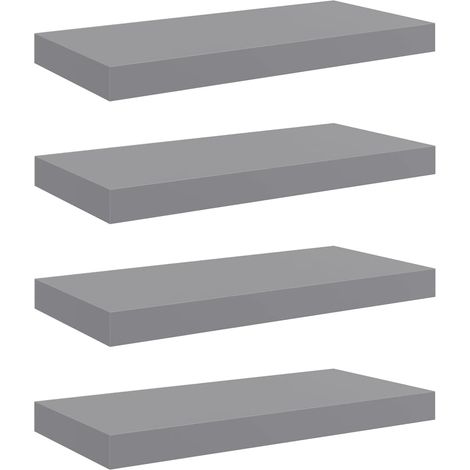 Maison Exclusive - Schweberegale 4 Stk. Grau 50x23,5x3,8 cm MDF (1/5)