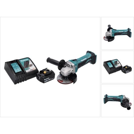 Smerigliatrice angolare a batteria Makita DGA 452 RT1 18 V 115 mm + 1x batteria ricaricabile 5,0 Ah + caricabatterie