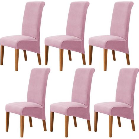 Housse de Chaise XL Salle à Manger 6 pieces Extensible Couverture de Chaises Dossier Haut Amovible et Lavable Housses de Chaises,M (1/5)