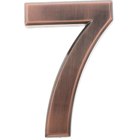 Plaque De Numéro De Porte Auto-adhésive En Plastique Cuivré Numéro De Chiffre Collant Numéro 7 (1/5)