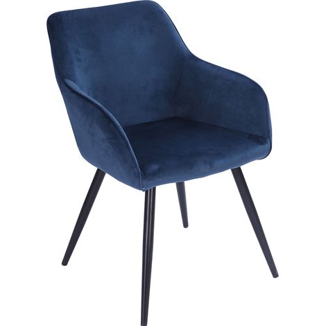 Sedia vintage GISELE in velluto blu