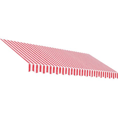 Tissu de remplacement pour auvent,Toile de remplacement rayures rouges et blanches CFW40151 (1/5)