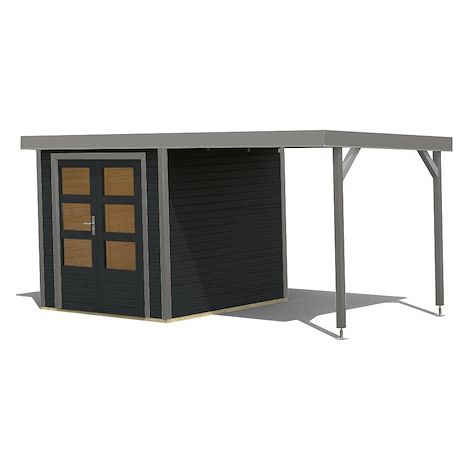 GH Jupiter 2 C 213x217x211cm anthrazit Anbaudach ca. 2,35 m