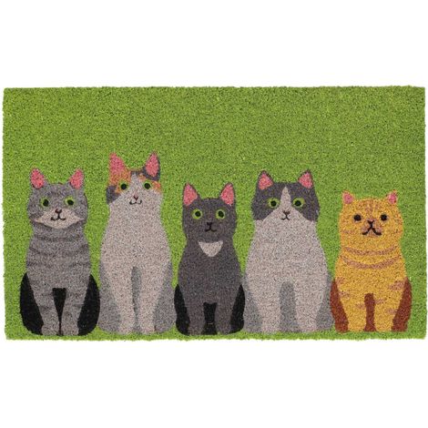 Paillasson coloré à motif chaton 75x45 cm (1/2)