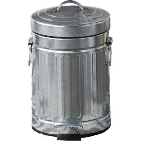 Poubelle salle de bain à pédale 3L en métal gris