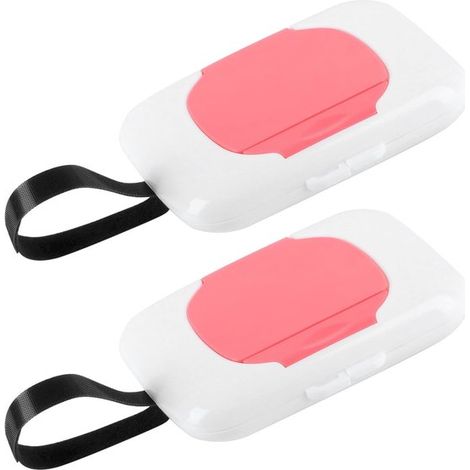 Scatola per salviettine umidificate da viaggio in 2 pezzi, scatola per salviettine umidificate per neonati, porta asciugamani da viaggio, scatola per salviettine umidificate per dispenser di carta igi (1/2)