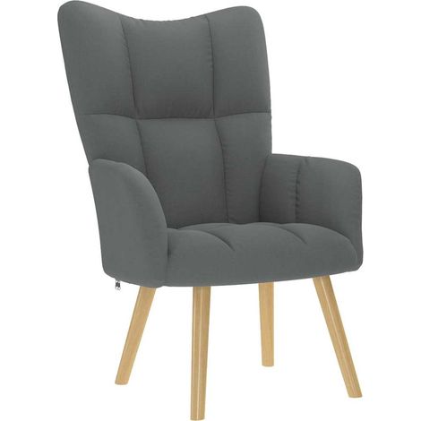 vidaXL Relaxing Chair Dark Grey Fabric