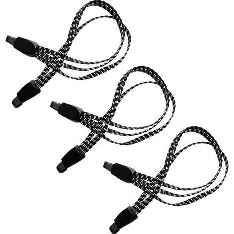 Lot de 3 sangles élastiques 3 en 1 pour vélo, réglables et munies d'embouts en plastique. Convient également pour porte-bagages de vélo et de moto. (1/5)