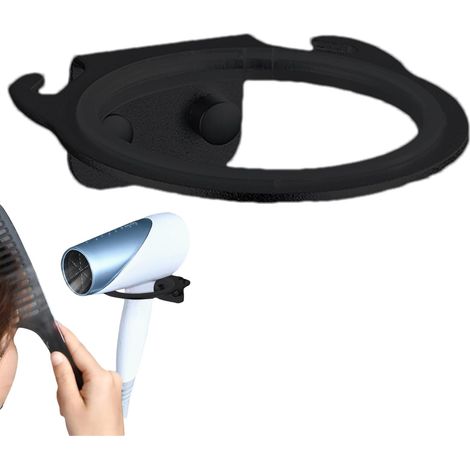 Wandmontierter Haartrocknerhalter – Aufbewahrung ohne Bohren für Haarstyling-Geräte, stabiler Organizer, Haargeräte-Haken  Badezimmerzubehör, einfach zu installierende Aufbewahrungsstation (1/5)