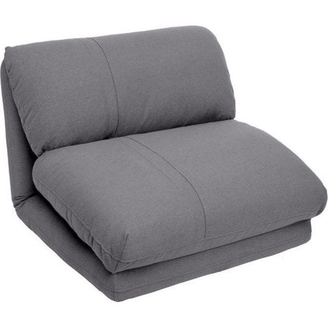Chauffeuse fauteuil coloris gris foncé en mousse PU - Longueur 82 x Profondeur 79 x Hauteur 60 cm -PEGANE-