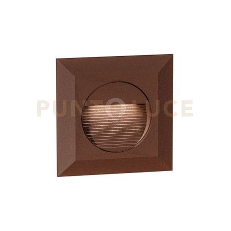 GES2122N- SEGNAPASSI MARRONE A LED IN ALLUMINIO E VETRO 4000K 108LM 3W AD INCASSO