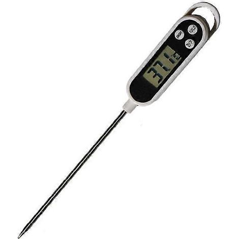 Thermomètre de cuisine numérique pour la cuisson de la viande, de l'eau et du lait, avec sonde de température. (1/5)