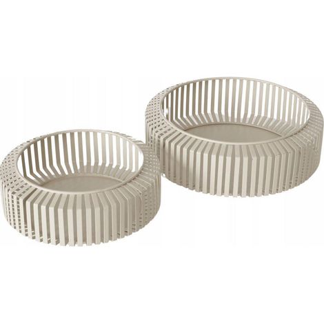 Boltze VIKI Ciotole decorative beige in metallo (1/3)