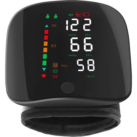 TrAdE Shop Traesio - Misuratore Di Pressione Sanguigna Da Polso Con Schermo Monitor Lcd Automatico Regolabile - (1/5)