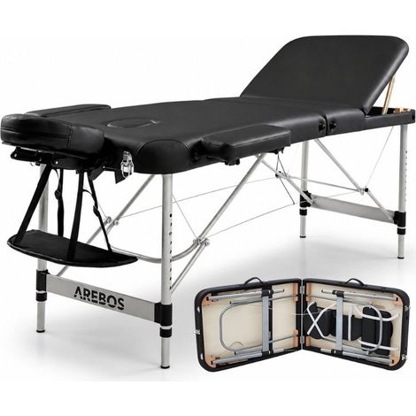 AREBOS Massageliege 3 Zonen, Höhenverstellbar Multifunktionskopfstütze, Belastbarkeit 200 Kg, Wasser- und Ölbeständig (1/5)