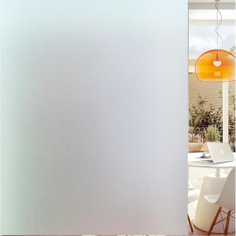 Film pour vitrage autocollant entièrement mat : empêche les regards extérieurs, laisse passer beaucoup de lumière, retient la chaleur en été et retient la chaleur en hiver, 45 x 300 cm (1/4)