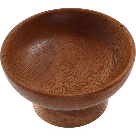 Plateau à Bijoux en Bois de Noyer Pied, Bol Décoratif Vintage Élégant, Finition Lisse, Rangement pour Clés et Accessoires, pour Bureaux et Entrées (1/5)