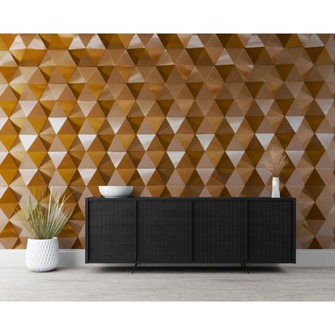 Papier Peint Géométrique - Triangles Métalliques - 150 x 250 cm (1/2)