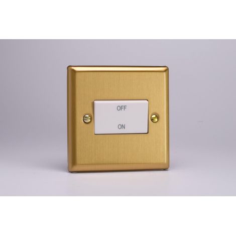 Varilight 10A Fan Isolating Switch - Brushed Brass Finish (1/2)